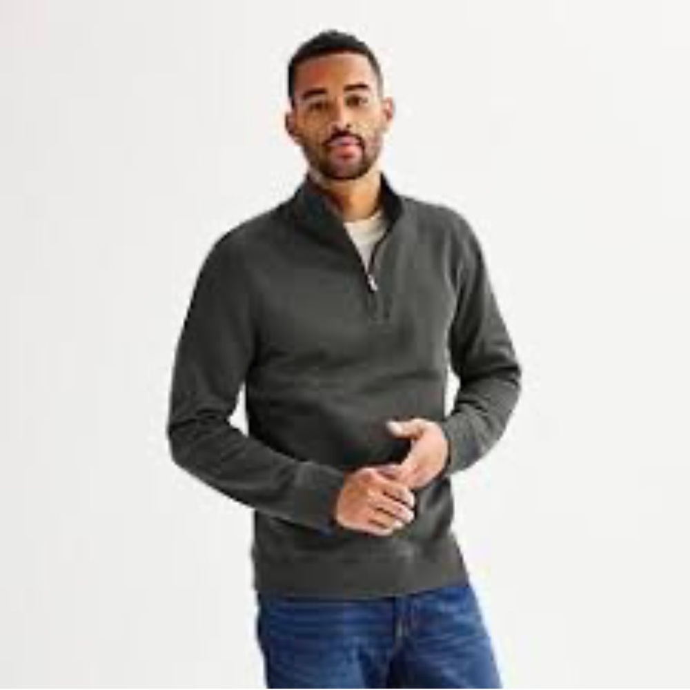 APT.9 Modern Fit Olive Green Men's Half-Zip shirt Sz S new